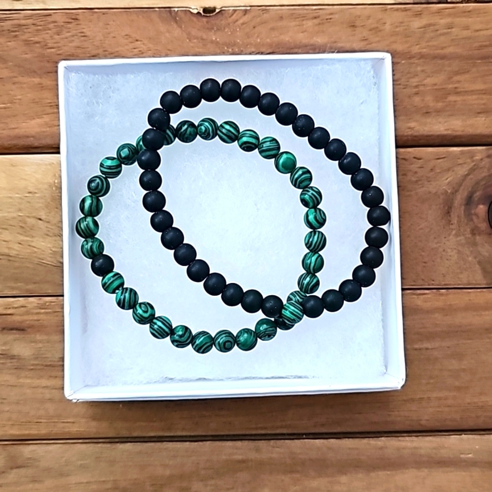 Natural Lava Stone Tiger Eye Beaded Yoga Bracelets, Elasticated